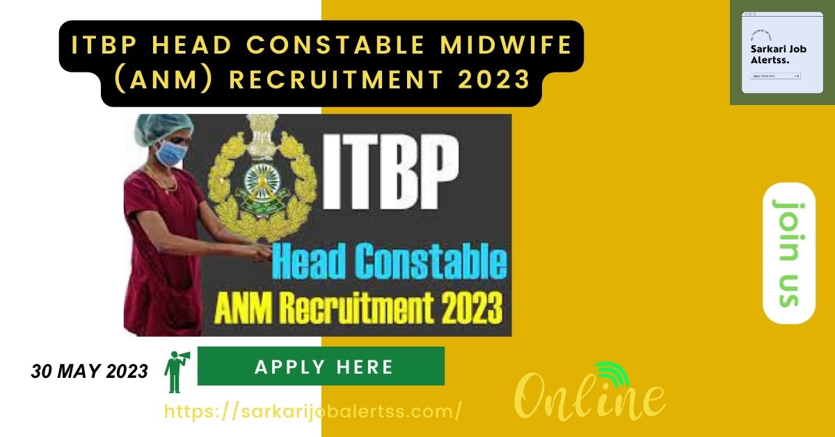 ITBP Head Constable Midwife (ANM) Recruitment 2023