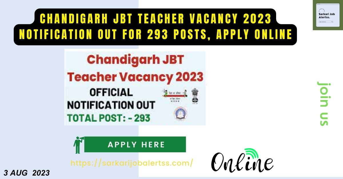 Chandigarh JBT Teacher Vacancy 2023