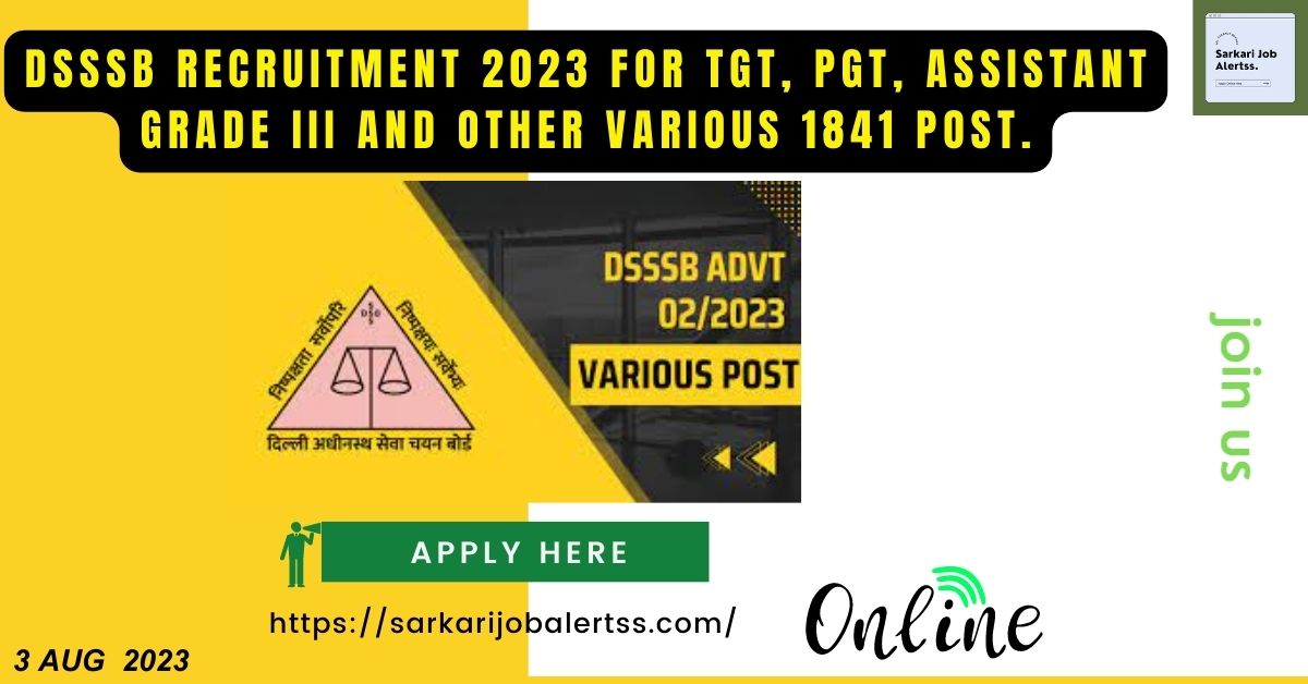 DSSSB Recruitment 2023