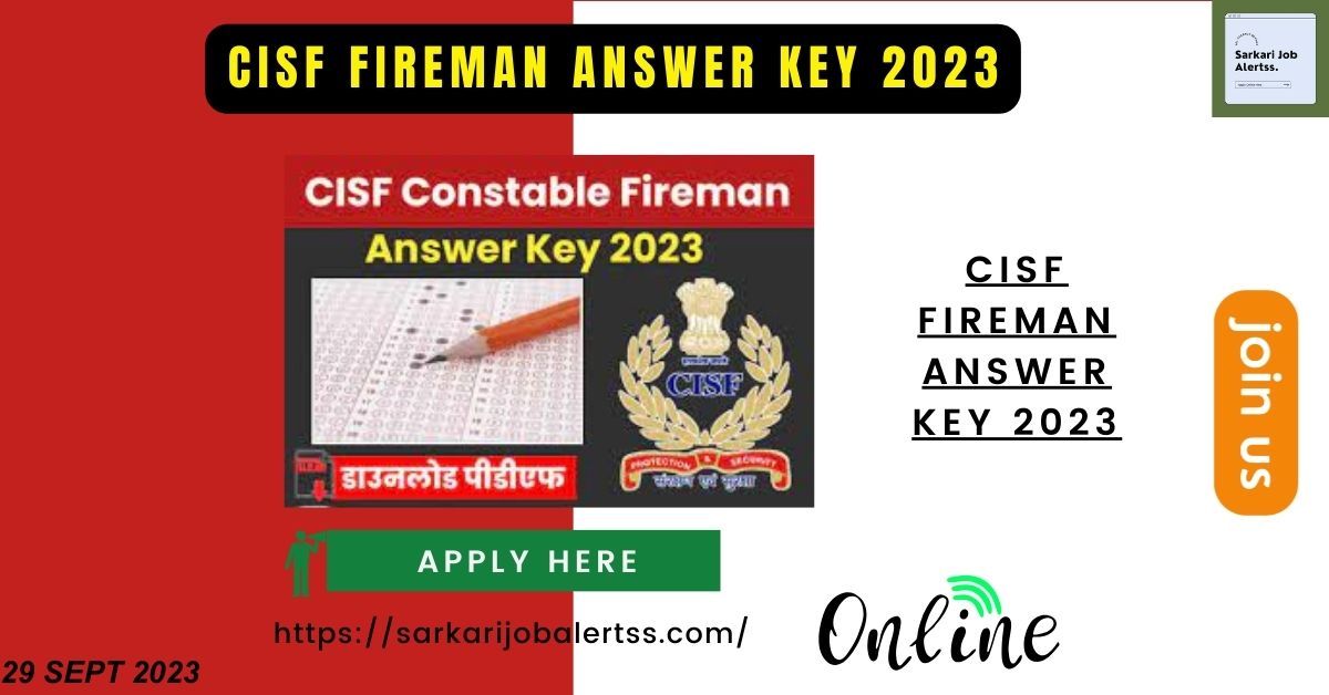 cisf fireman answer key 2023