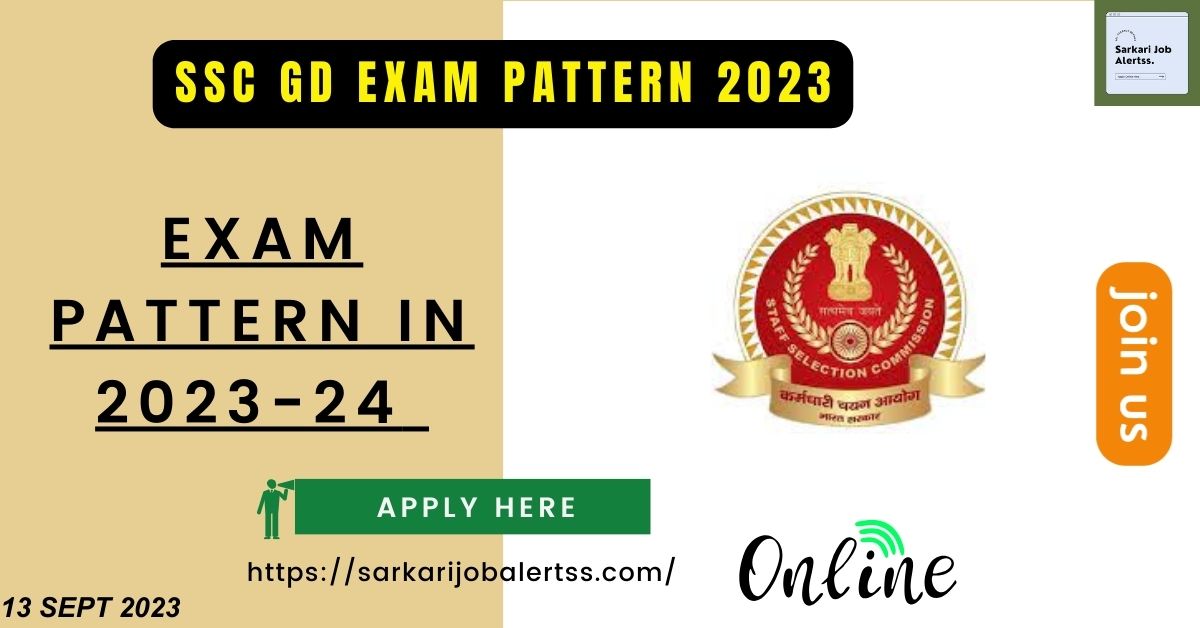 SSC GD EXAM PATTERN 2023