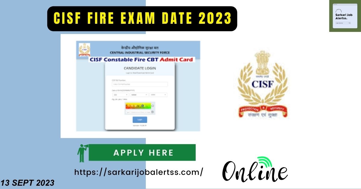 cisf fire exam date 2023