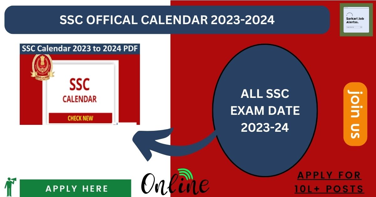 SSC CALENDAR 20232024 FOR ALL SSC VACANCY AND EXAM