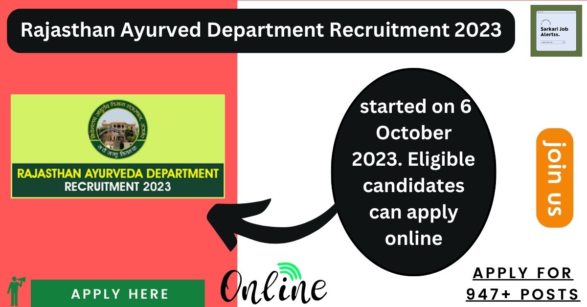 Rajasthan Ayurved Department Recruitment 2023