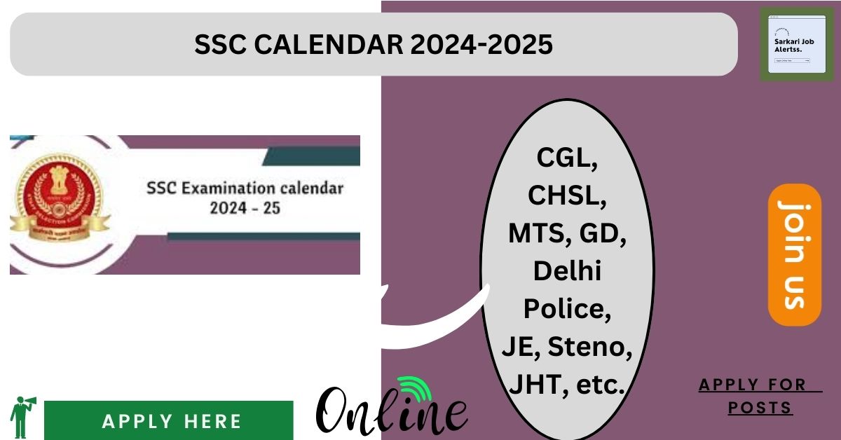 SSC CALENDAR 2024-2025